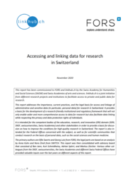 Le rapport «Accessing and linking data for research in Switzerland»